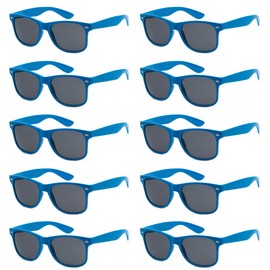 Got Shades Wholesale Bulk Unisex 80's Retro 100% UV Sunglasses for Adults - 10 Pack - w/Flex Hinges