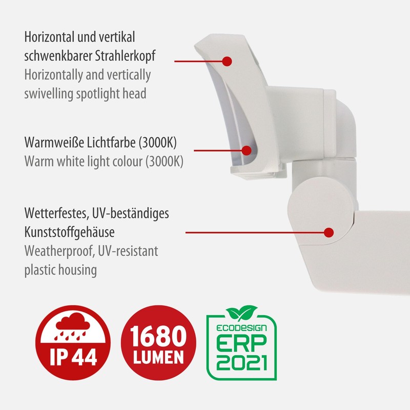 Brennenstuhl LED Spotlight WS 2050 W/LED Outdoor Spotlight 20 W