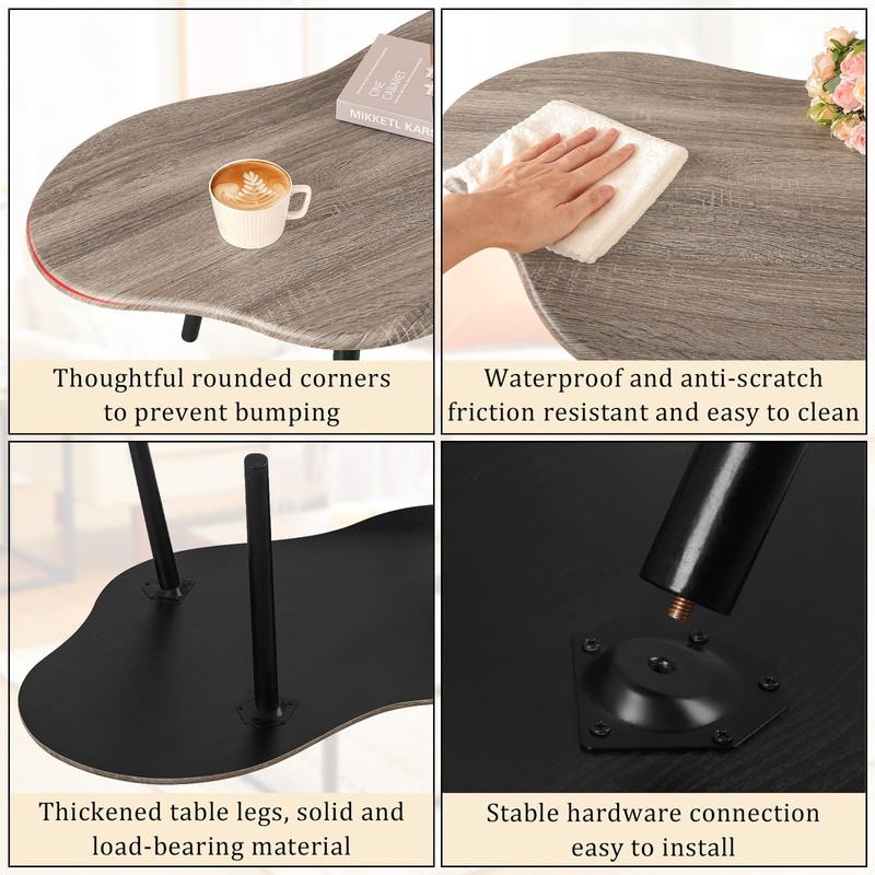 Small Coffee Table Cloud Shaped Living Room Tables Farmhouse Rustic