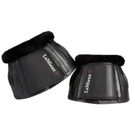LeMieux Fleece Rubber Bell Overreach Horse Boots - Over Reach or Bell Boots for Horses - Protective Gear and Training Equipment - Equine Boots, Wraps & Accessories (Black/Large)