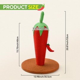 LIFLIX Chili Cat Scratching Post, 17'' Cute and Fun Sisal Cat Scratcher for Indoor Cats and Kittens