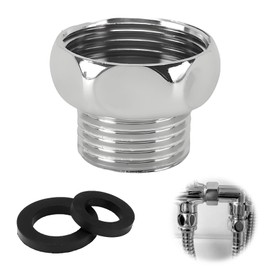 HAFRILY Shower Hose Connector G3/4" Female to G1/2" Male Shower Adapter for Bath Taps for Hose and Tap Connection Universal Shower Tap Connector with Ring