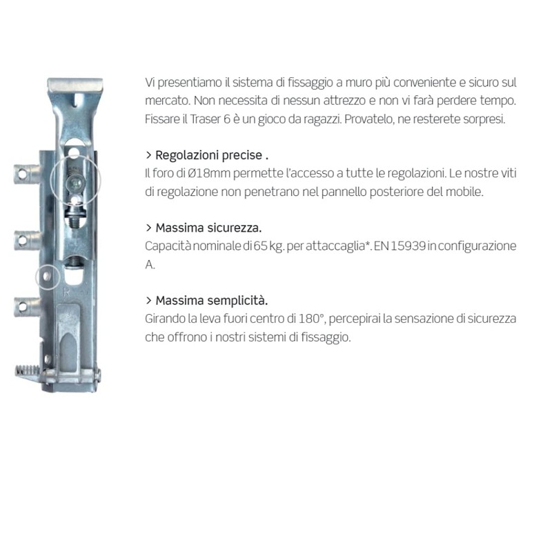 Evotrade Adjustable Invisible Hook for Furniture DIN 68840 + Wall