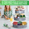 Plexon 3 Tiered Tray Stand, Metal Tiered Serving Tray, Round
