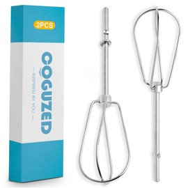 CoguZed 2 Pcs Hand Mixer Attachments, Stainless Steel Beaters, Replacement for Kitchen Aid Hand Mixer - Perfect Accessories for Baking and Cooking