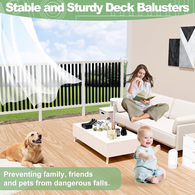 TOCRETOARE 50 Pack 36" Aluminum Deck Balusters, Balusters for Deck