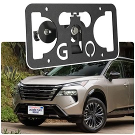 No Drill License Plate Holder Compatible with Nissan Rogue 2014-2025 Front Grille License Plate Mount Bumper Bracket Holder Car Tag Frame Anti-Theft Adapter Accessories