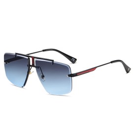 SHEEN KELLY Retro Square Sunglasses for Men Women Rimless Metal Sunglasses Fashion Sunglasses Vintage, 2