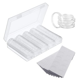 Zasiene Coin Capsules 30 mm Pack of 100 Coin Holders Coin Capsules Round Plastic Coin Container Case Collector's Coin Storage with 5 Sizes (17/20/25/27/30 mm) Protect Seal for Coin Collection