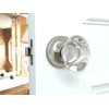 Passage Oval Egg Crystal Door Knobs Satin Nickel Round Rosette