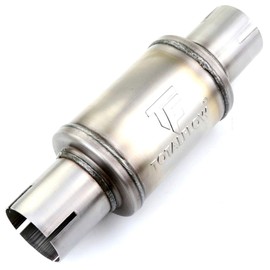 TOTALFLOW 20019S Slotted Ends Straight Through Universal Exhaust Muffler | 409 Stainless Steel | 3 Inch Inner Diameter Inlet/Outlet