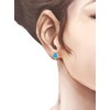 Schöner-SD 925 Silver Stud Earrings with Synthetic Opal Blue Turquoise