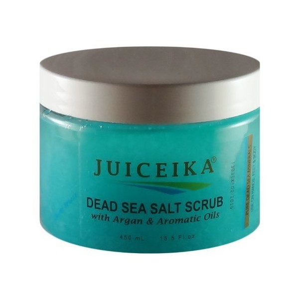 Dead Sea Salt Scrub with Argan & Aromatic Oils -Ocean Breeze (15.5 fl.oz.-450ml) by Juiceika