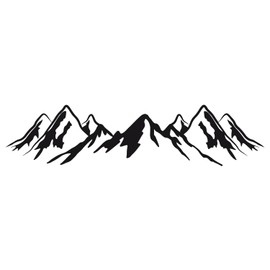 GRAZDesign Wall Tattoo Mountains, Camping, Camper, Travel Sticker for Living Room, Hallway, Bedroom, Motorhome, Indoor and Outdoor Use, 169 x 40 cm, Black