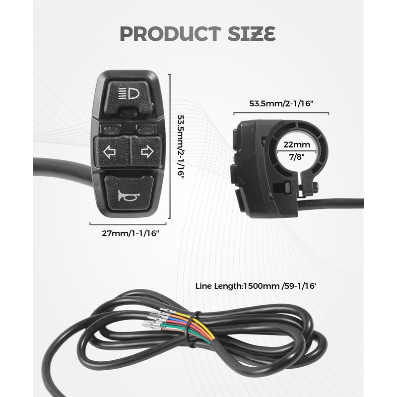 Motorcycle Turn Signal Switch,Car Accessories 3 in 1 Motorcycle Handlebar