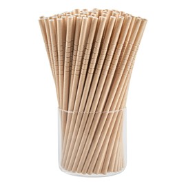 Restaurantware-Basic Nature 7.8 Inch Bendable Paper Straws, 100 Count Sustainable Long Brown Paper Drinking Straws - Durable, Accessible, Straw, For Hot & Cold Beverages, Unwrapped