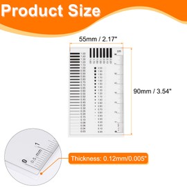sourcing map 3pcs High Precision SEC Size Estimation Chart 90x55mm 0.12mm Transparency Flaw Detection Film Ruler for Diameter and Line Width Defects Measuring