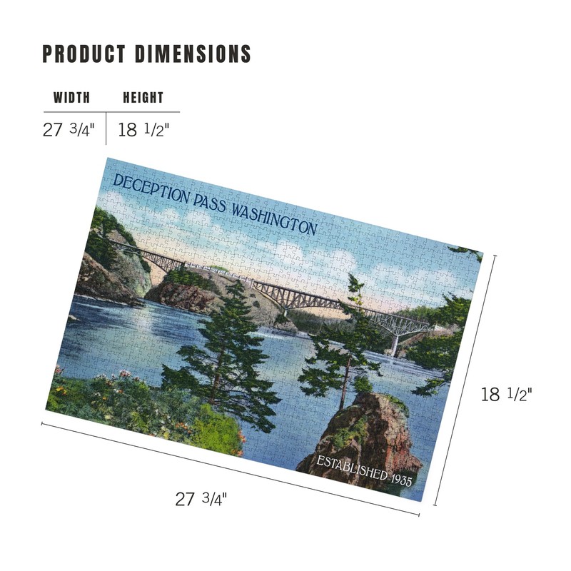 Lantern Press Whidbey Island, Washington, View of Deception Pass Bridge