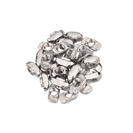 30 Pcs T Groove Nut, T-Slot 30 Series European Standard Rail Aluminum Hammerhead, Semicircle Carbon Steel Silver (M6)