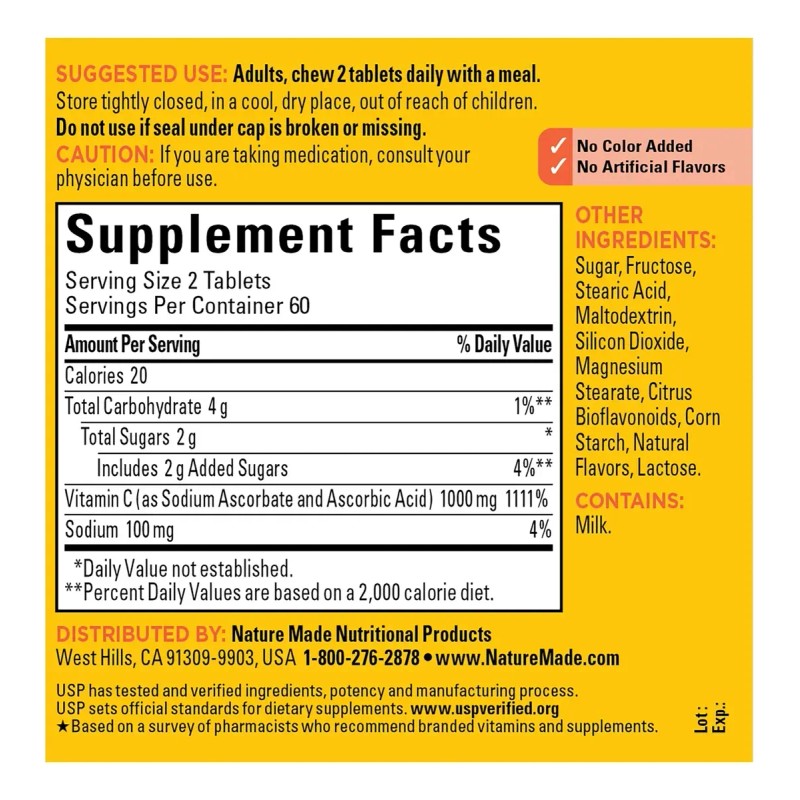 Vitamina Apoyo Inmunologico 120 Masticables Sabor Naranja
