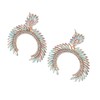 Marquise Flower Teardrop Earrings KC Gold Glittering Semicircle Teardrop Dangle