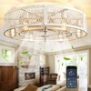 Depuley Modern Ceiling Fans with Light: Cement Flush Mount Ceiling