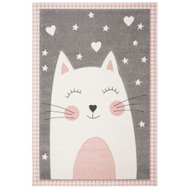 SAFAVIEH Carousel Kids Collection 5'3" x 7'6" Pink / Grey CRK134P Cat Nursery Playroom Area Rug