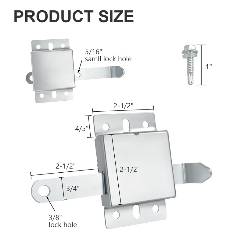 QZATTCAEN Garage Door Side Lock Inside Deadlock for Most Garage