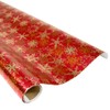 Caspari Snowfall-Red Foil Gift Wrap - Three 30" X 6'