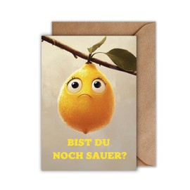Apology Card with Envelope – Regret Card "Are You Still Sorry?" Sad Lemon Word Game Sorry Card Dispute Conflict Reconciliation (DIN A6)