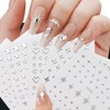 Votvlog 6 Blatt Nagelsticker Mond Sterne Nail Art Sticker Silber