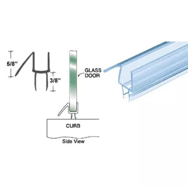 CRL Clear Co-Extruded Bottom Wipe With Drip Rail for 1/4"