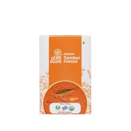 Pure & Sure Organic Sambar Powder | South Indian Spices | Premium Quality, Non-GMO, Suitable for Vegetarians, Indian Ready to Eat Food | 100gm