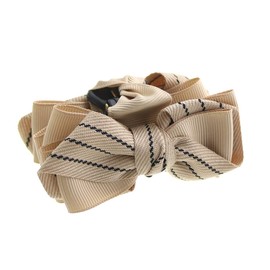 Vingtaine H7222-BK- Stitching, Striped, Mixed Ribbon Hair Claw Simple, Office, Daily Use, Easy Bulk Hair Accessories,