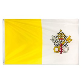 DANF Vatican Flag 3ftx5ft State of Vatican City National Flags Polyester with Brass Grommets 3x5 Foot Flag