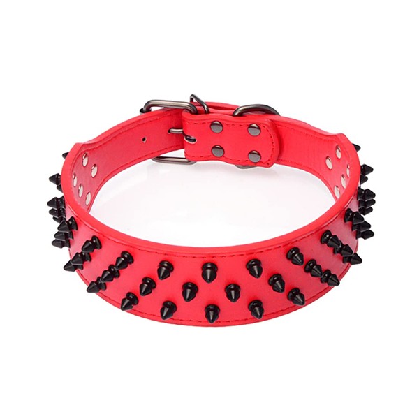 Yiwong Bullet Nail Rivet Leather Dog Collar Studded Leather Medium