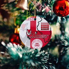 Christmas Tree Ornaments Circle Marist Acrylic Gift for Friends College Family Birthday New Year X-mas Holiday Decor