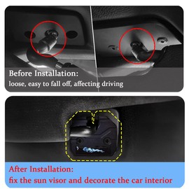 YUNXINGJV 2 PCS Sun Visor Repair Kit Compatible with 2019-2025 Ram Trucks 1500 Sun Visor Clip Replacement Accessories Matte Black Aluminum Fixed Sagging Sunshading Board