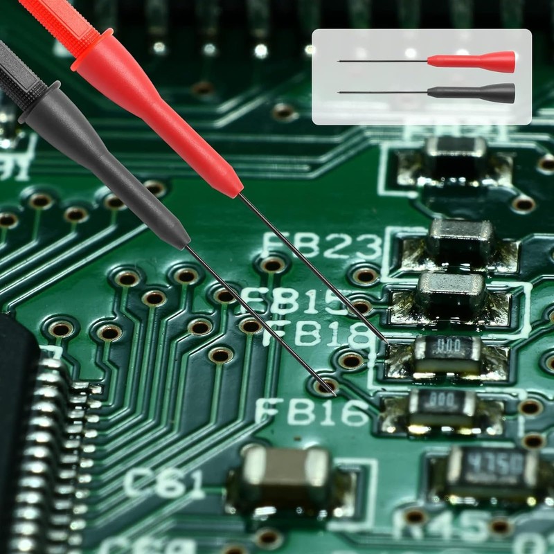 2Pcs 2mm Multimeter Test Leads with Copper Probes, 600V/10A Non-Destructive
