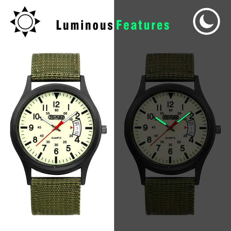 Simple Waterproof Watch for Men: Luminous Luminous Arabic Numerals Simulated