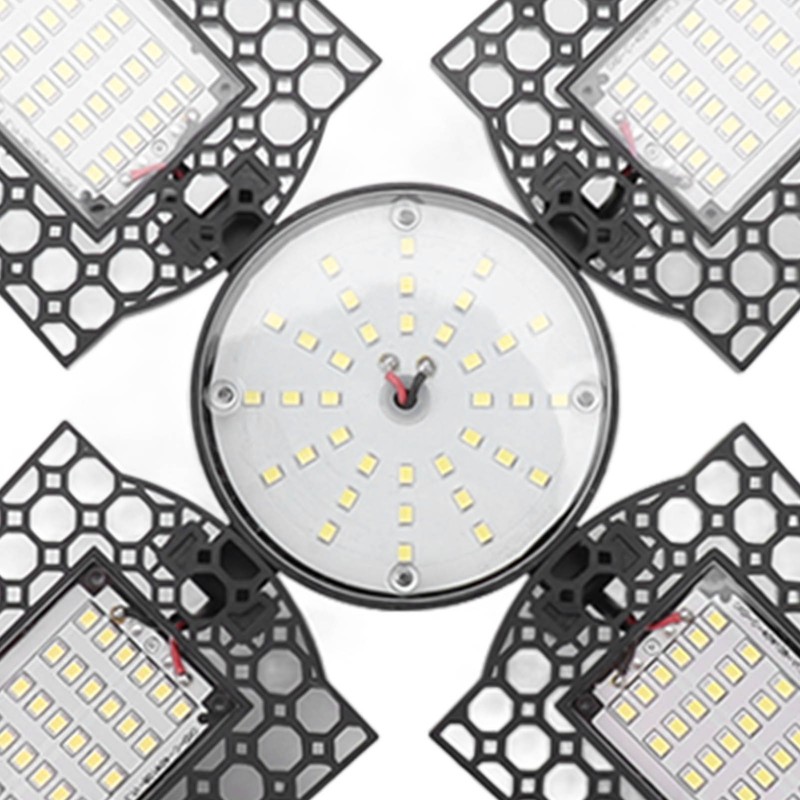 LED Garage Lights Foldable 4 Leaves 100W High Brightness Energy