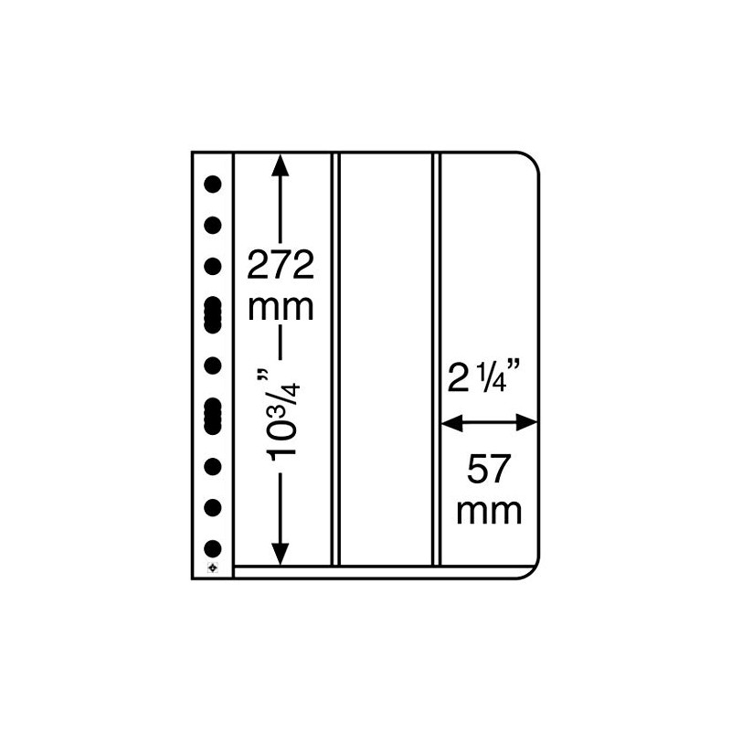 LEUCHTTURM1917 Plastic Pockets Vario, 3-Way Division, Vertical, Clear Film
