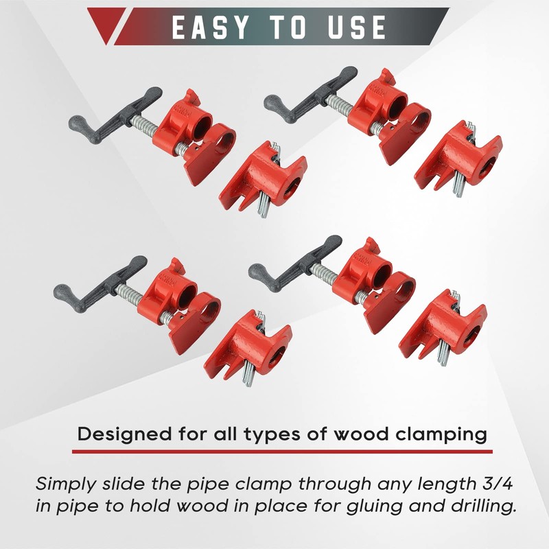 ATPEAM Wood Gluing Pipe Clamp Set | 4 Pack Wood