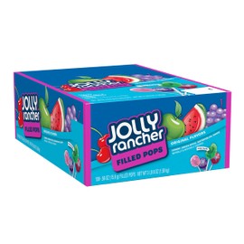 JOLLY RANCHER Filled Pops Assorted Fruit Flavored Candy Box, Halloween Candy, 56 oz (100 Pieces)