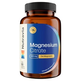 Nutravia Citrato de Magnesio 400mg Suplemento - Esenciales Vitaminas para Mujer y Hombre - Alta Absorción, Sin OGM Magnesium Citrate Minerales Suplemento - 90 Cápsulas