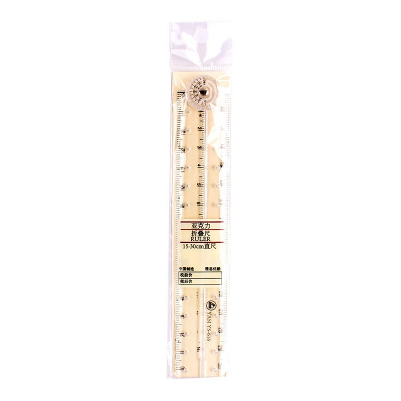 Clear Acrylic Folding Ruler Straight Ruler for Student Teachers, Math