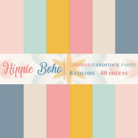 AnyDesign 60 Sheets 8.5 x 11 Inch Hippie Boho Card Stock Thick Paper Cards Colored Scrapbook Paper for Prints DIY Arts Crafts School Office Home Supplies, 65LB