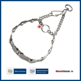 Herm Sprenger NeckTech Fun Stainless Steel Dog Training Collar – Snap Hook and Assembly Chain - No-Pull Collar with Swivel D-Ring – for Small Medium Large Dogs - Made in Germany (24in (60cm))