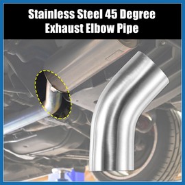A ABSOPRO 1 Pcs OD 2.5 Inch 45 Degree Exhaust Elbow Pipe SS304 Stainless Steel Item Replacement