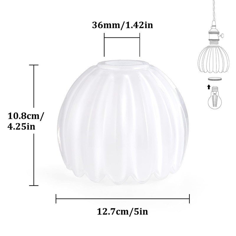 Shenmoyl Tulip Lamp Shades Replacement, 5" Dia. * 4.25" H